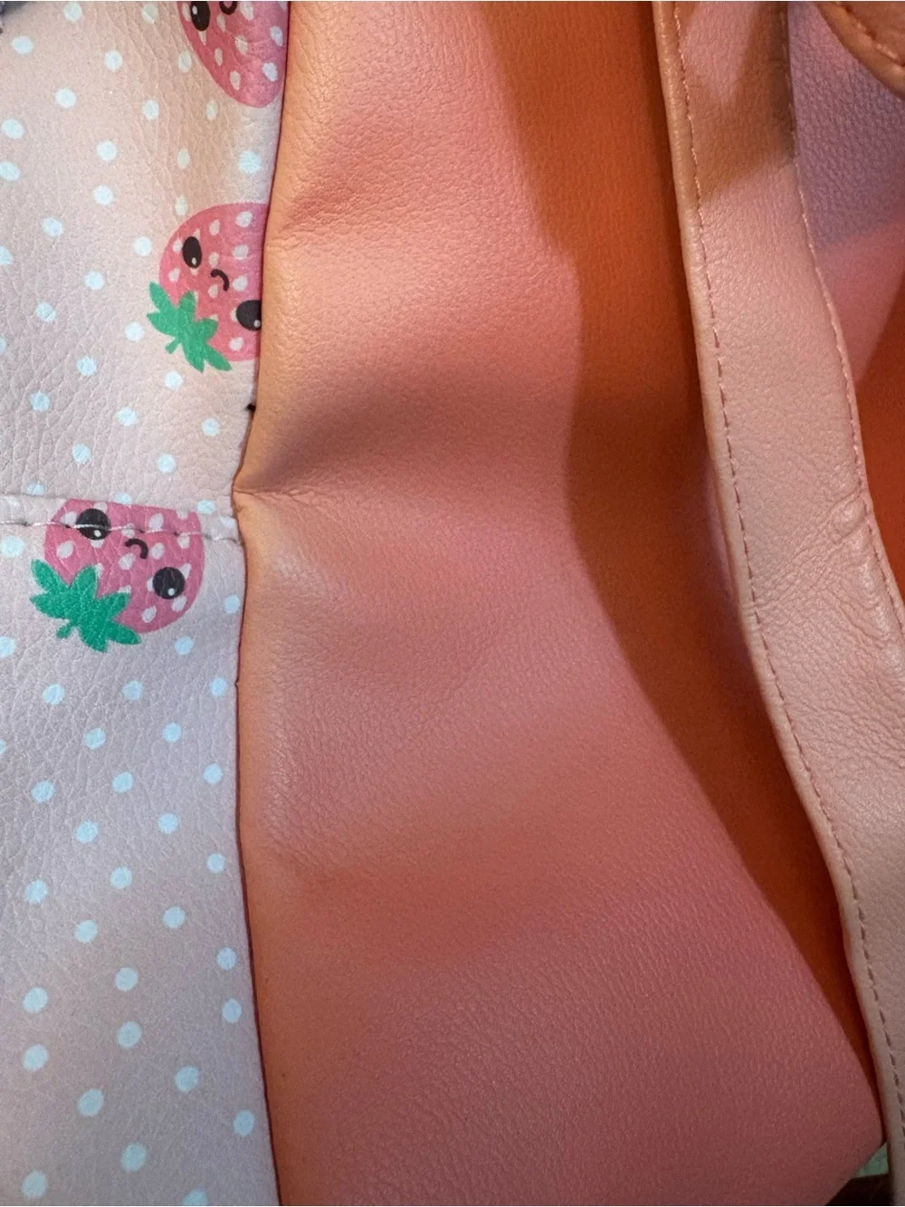 Strawberry Print Pink Mini Backpack